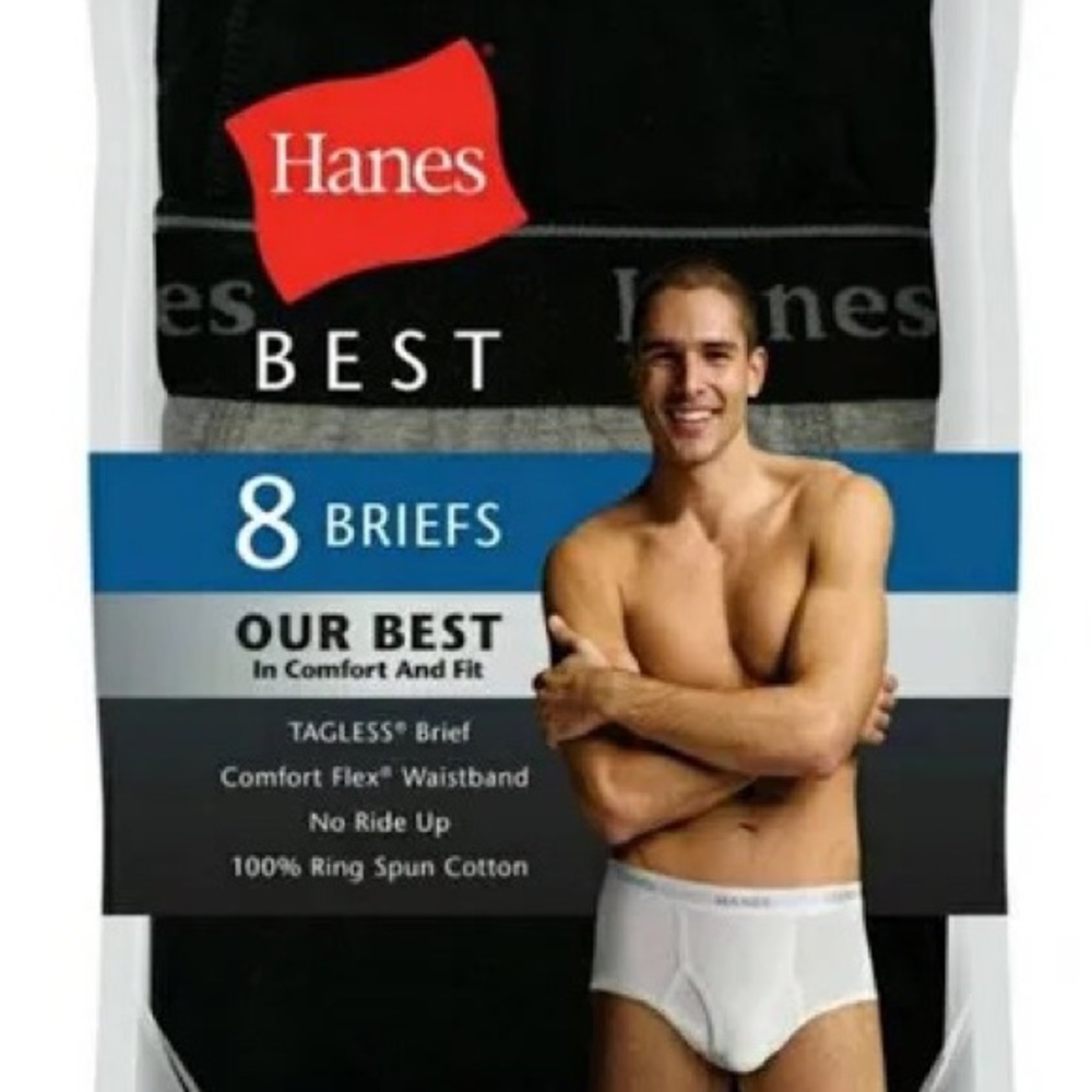 Hanes Best 8 Pack Men's Briefs Black/gray